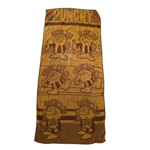 Vintage Hawaiian Punch Brown & Yellow Cotton Towel With Cartoon Design Ipanema